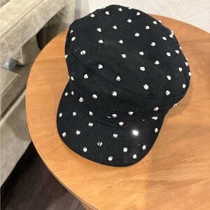 Stylish Black Kids Cap with Rhinestone Accents